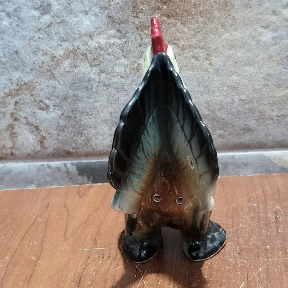 Vintage Ceramic Chicken Rooster Single Salt Pepper Shaker